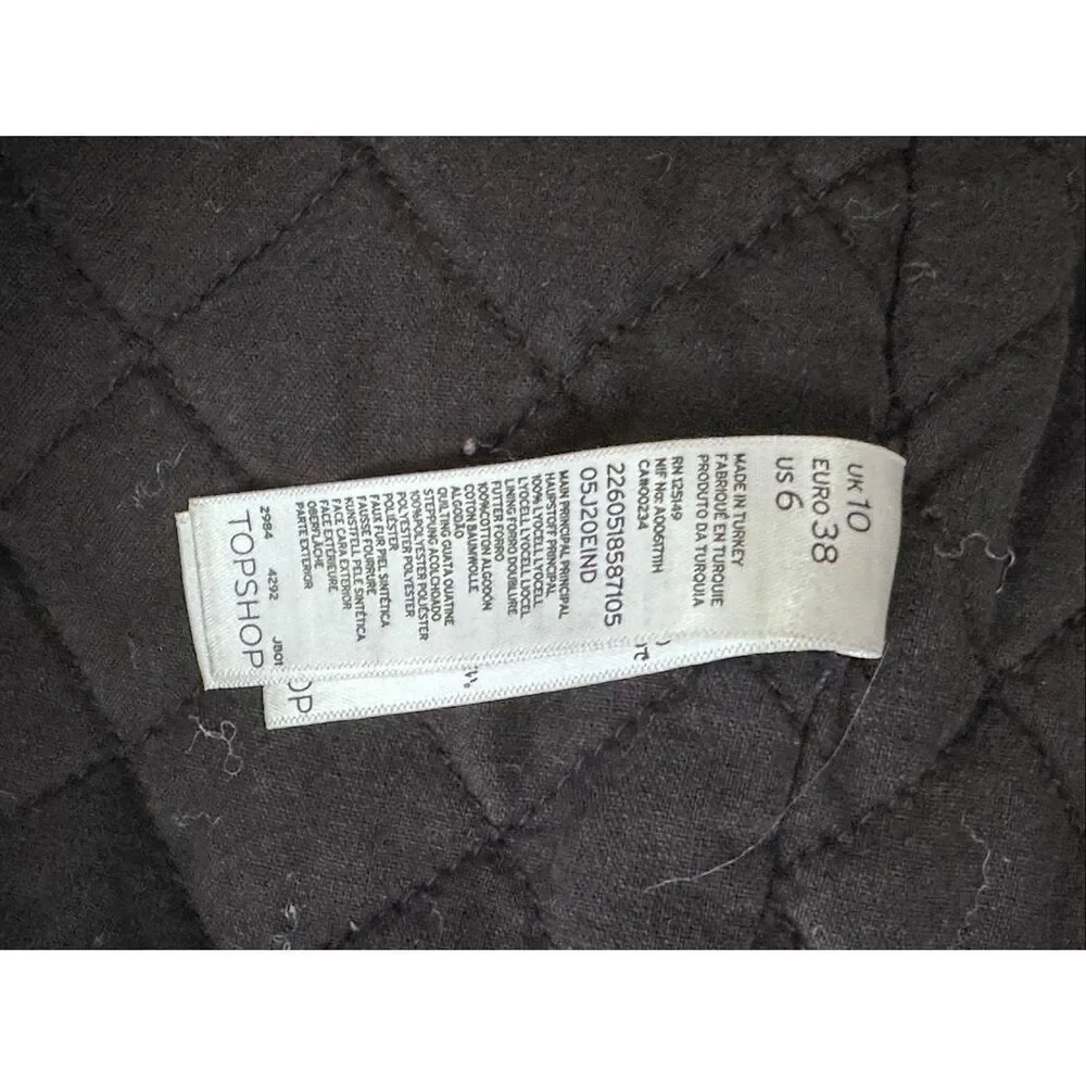 TopShop quilt lined parka